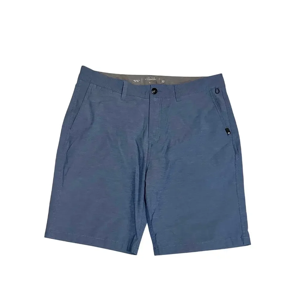 Quiksilver Amphibian Mens Size 33 Blue Heathered Hybrid Shorts Board Shorts